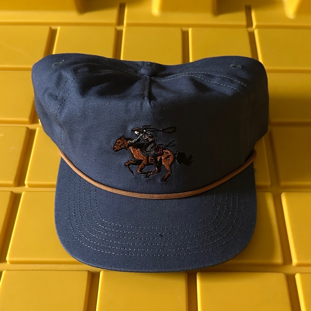 Flatland Cavalry Navy Rope Embroidered Equestrian Cap